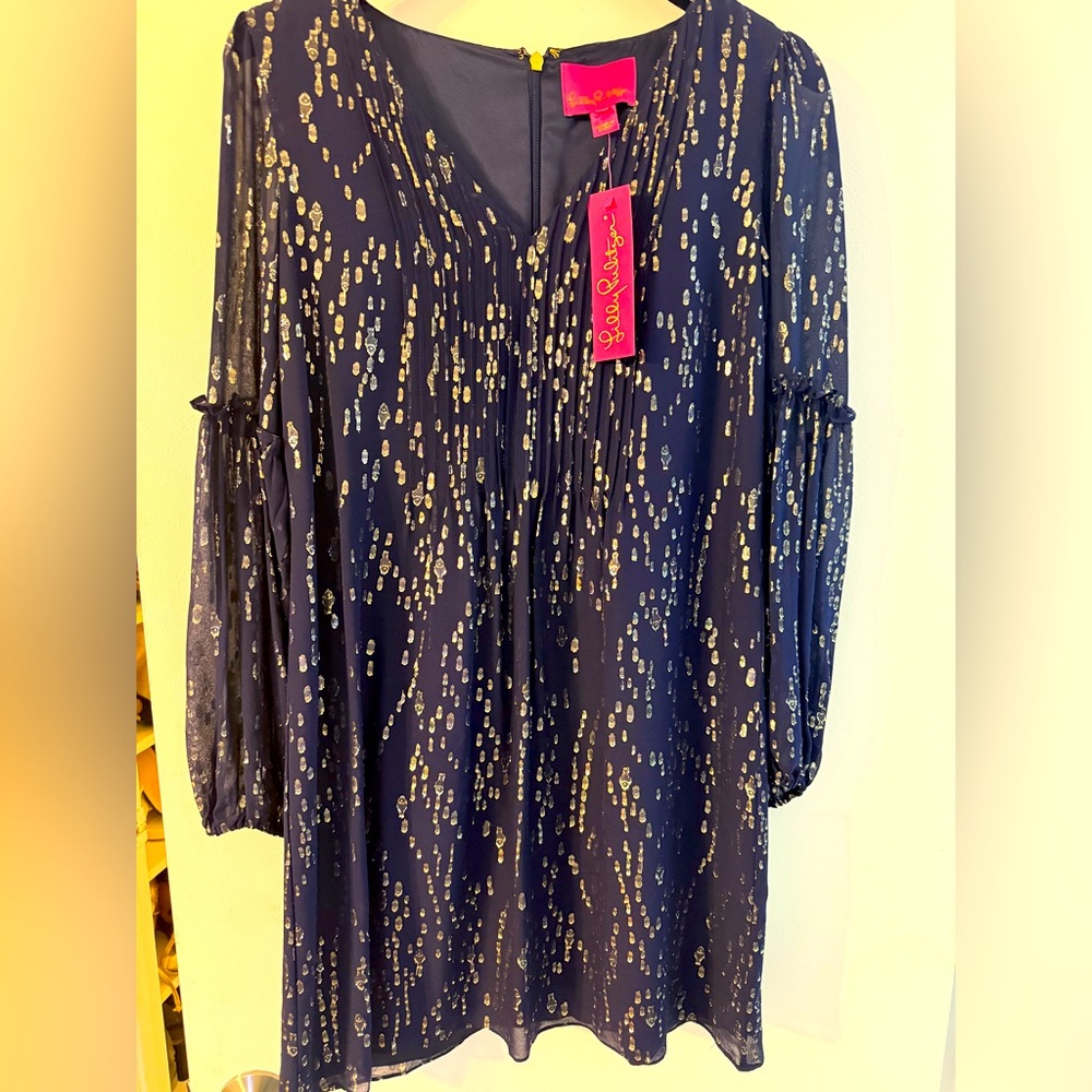 Lilly, long sleeve silk dress
